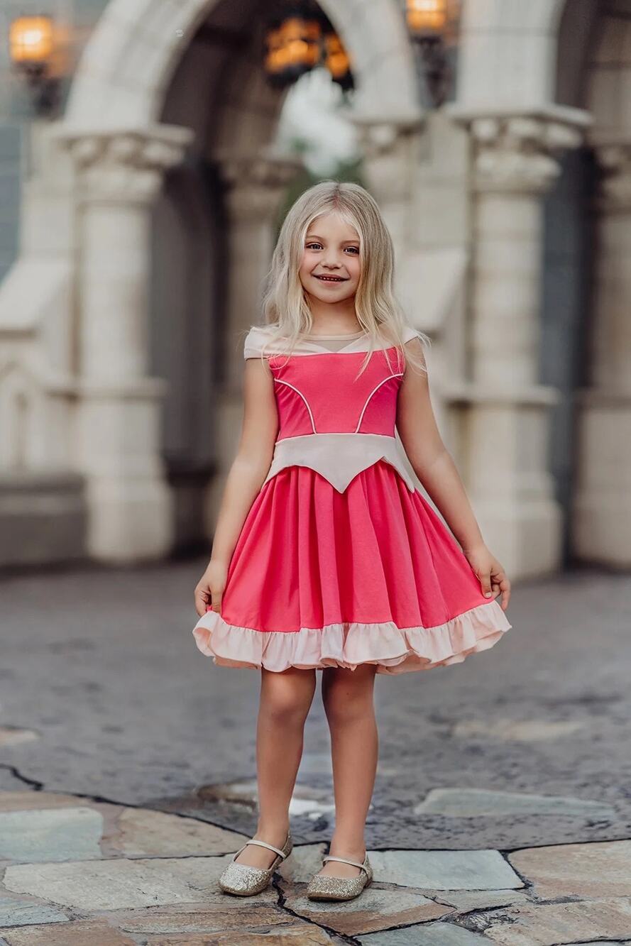 NWT Only Little Once Girls 10 Pink Sleeping Beauty Twirl Dress Disney Parks